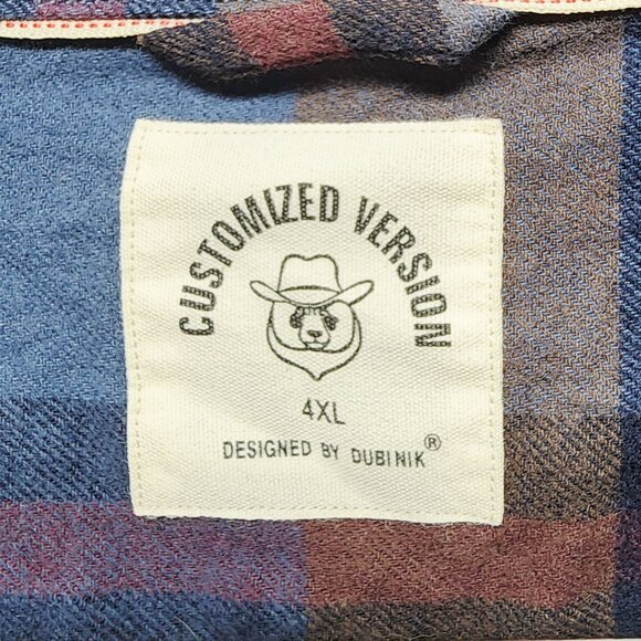 Mens Dubinik Customized Version Plaid Flannel Shirt Size 4XL - Picture 2 of 9